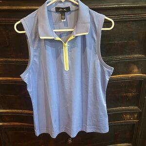 RLX Ralph Lauren Air Tech Vessel Blue Quarter Zip Golf Polo size L